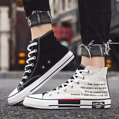 High Top Men's Sport Shoes Summer striga strigaskór hönnuður Tvíhliða espadrilles Vulcan Shoes Lúxus strigaskór