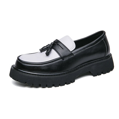 Nye platformsko loafers sko mænd tyksålede bryllupssko sorte formelle forretningssko slip-on læder øger afslappet sko