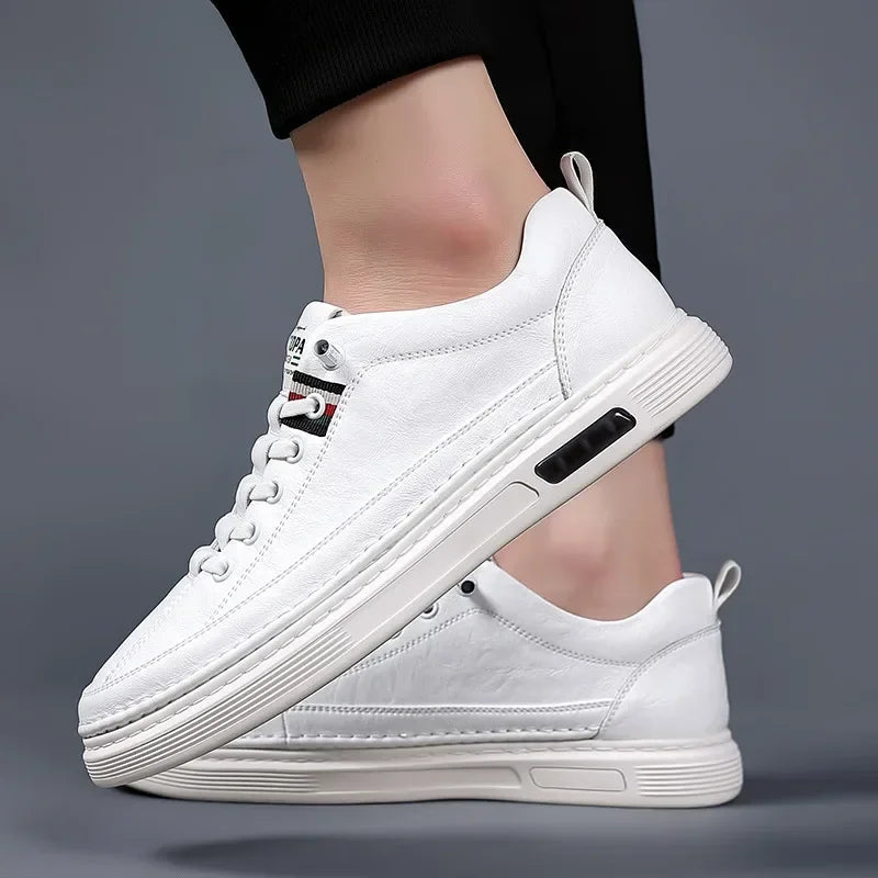 Brandowe nowe skórzane buty dla mężczyzn dla mężczyzn bez poślizgu buty sportowe moda wygodne trampki męskie płaskie buty zwykłe buty