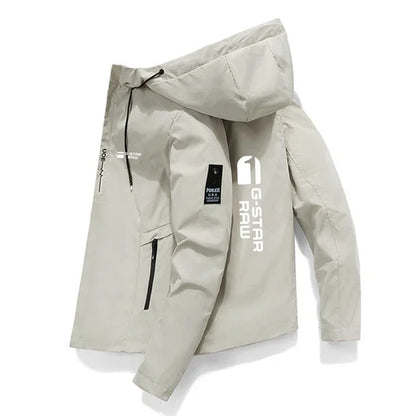 The 2025 new Spring and Autumn men's jacket, high-quality printed outdoor sports jacket, windproof and fashionable casual jacket