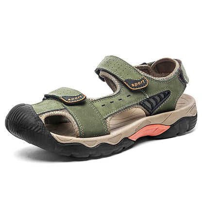 Men's Genuine Leather Sandals Brand Classic Summer Sandals Male Outdoor Casual Lightweight Sandal Fashion Sneakers Big Size 48