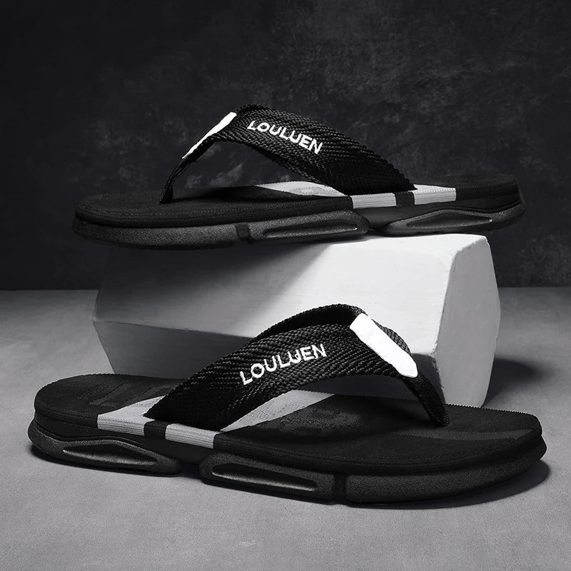 Hágæða tísku karlar flip flops sumarströnd flip flops menn frjálslegur andar andstæðingur strandskírur karlar sumar úti