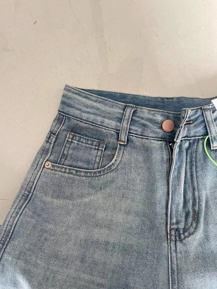 Žene široke vrećice za noge Lady Vintage Y2K Punk niski uspon struj labave traper hlače Street odjeće modno smeće duge klizačke hlače