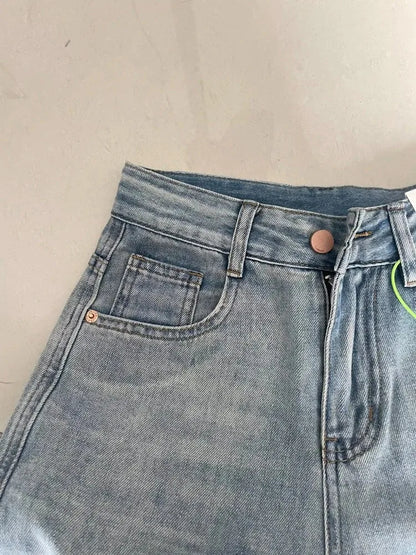 Žene široke vrećice za noge Lady Vintage Y2K Punk niski uspon struj labave traper hlače Street odjeće modno smeće duge klizačke hlače