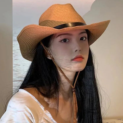 New Extra Large Size 62cm Foldable Jazz Straw Hat Men and Women Summer Beach Lanyard Sunscreen Outdoor Sports Sun Hat Wholesale