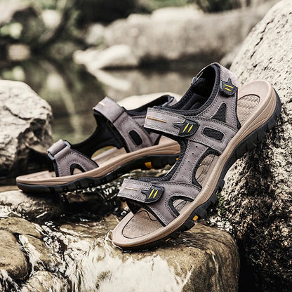 Big Size 48 49 Beach Sandals For Men Outdoor Casual Trekking Summer Breathable Shoes Sandal Hook & Loop Sandalias Hombre Playa