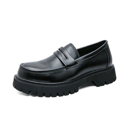 Nye platformsko loafers sko mænd tyksålede bryllupssko sorte formelle forretningssko slip-on læder øger afslappet sko