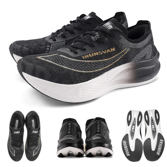 IRUNSVAN Men Nylon Carbon Fiber Professional Marathon Shoes Breathable Ultra Light Track Field Kilometer Race Running Sneakers