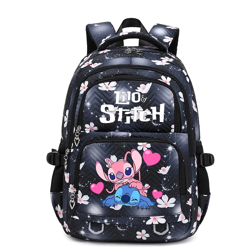 Lilo Stitch Waterproof Large Capacity Backpack for Women Girls Daypack Lightweight Schoolbag Casual Travel Knapsack
