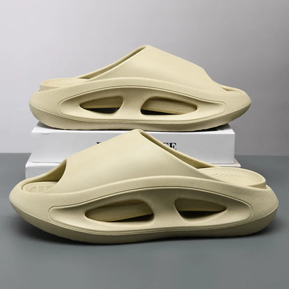 Comwarm Ny sommerplattform tøfler for menn Ikke-sklips Åpne tå flip flops menn mote strand sandaler bad tøfler utendørs