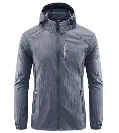 Summer Outdoor Szybki suchy słońce cienki kurtka Mężczyźni wędkarski Rybołówstwo z kapturem sportowy sport Ultra lekkie płaszcze