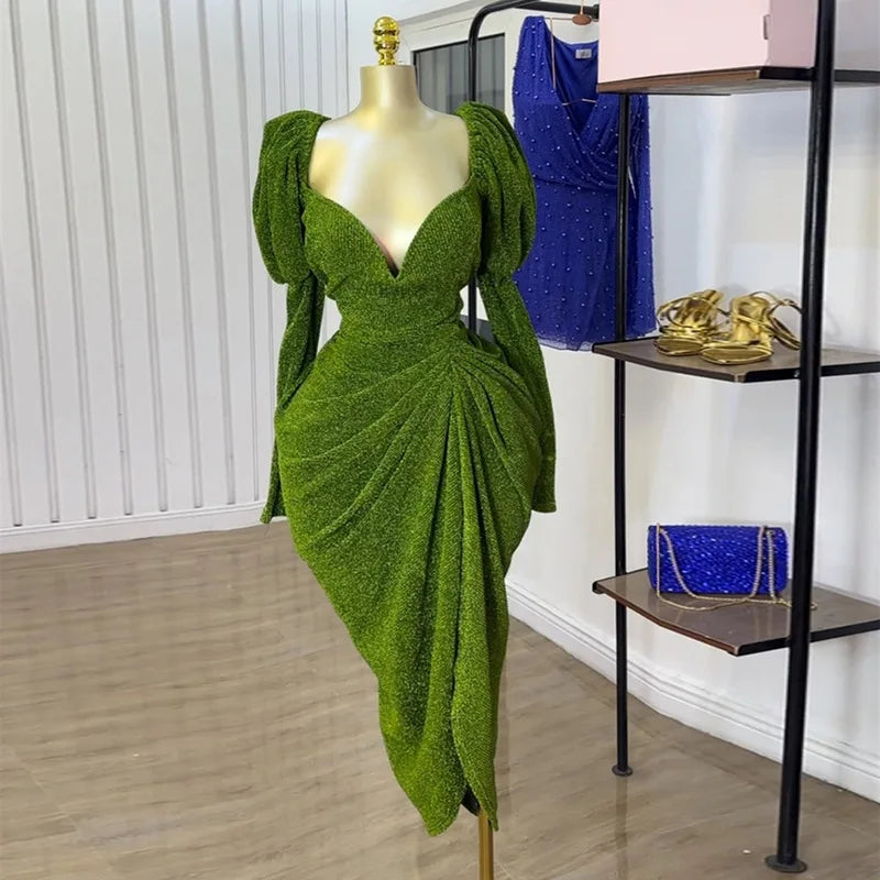 CM.yaya feminino manga longa sem alças RUCHED MINI MIDI DRESS 2025 Vestidos de férias de verão de verão Festa de vestidos sexy vestidos sexy