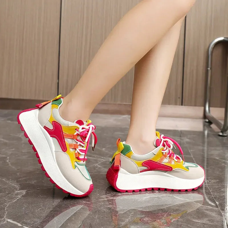 Zapatillas de deporte de plataforma casual de mujeres