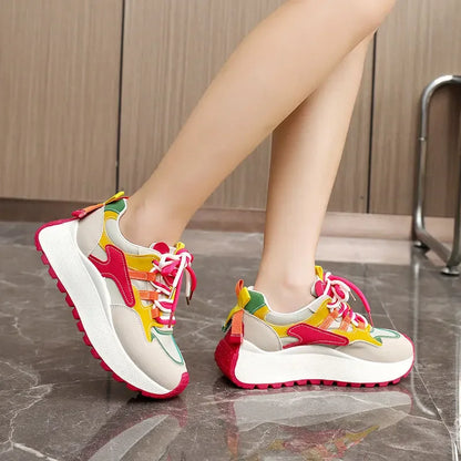 Zapatillas de deporte de plataforma casual de mujeres