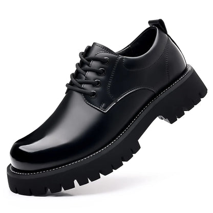 High-quality Thick Bottom Mens Lace Up Round Toe Brown Business Shoes Luxury Brand Oxford Shoes Classic Men Shoes for Wedding
