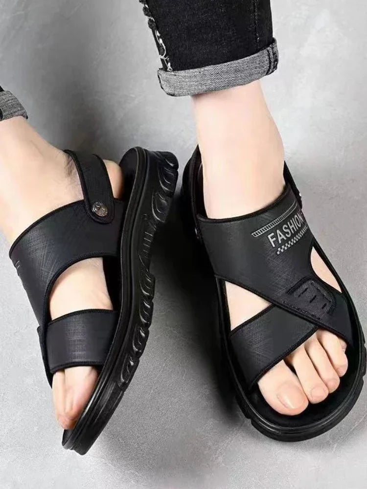 Beach Shoes for Men Non-slip Big Size Luxury 2025 Stylish H Clearance Sale New Arrival Fashion Breathable Adult Eva Man Sandals