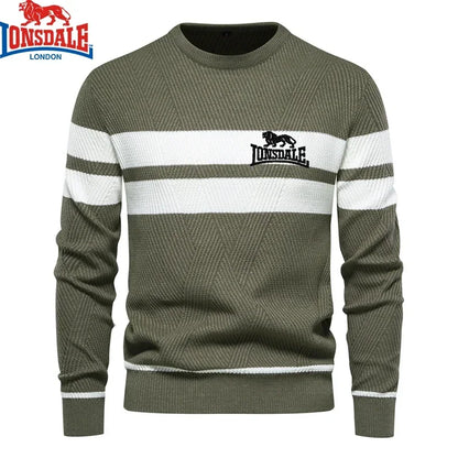 Bordado lonsdale masculino chicos suéter de invierno espesas espesas calientes calientes o cuello o cuello de o-cuello básico slim sweaters cómodos cómodos