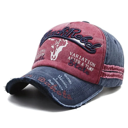 Cargador de algodón de algodón unisex letra bordado de béisbol gaca de béisbol patrón de cabeza de vaca