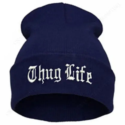 New THUG LIFE Black Letter Beanie Unisex Fashion Hip Hop Mens Beanies Knitted Caps for Women Skullies Gorros Bonnets Hat