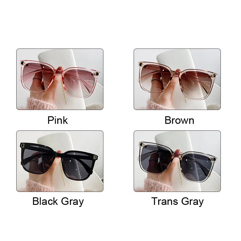 Muoti ylisuuret aurinkolasit naisen tuotemerkin suunnittelija Vintage Square Sun Glasses Naisten iso kehysgradientisävyt Oculos de Sol