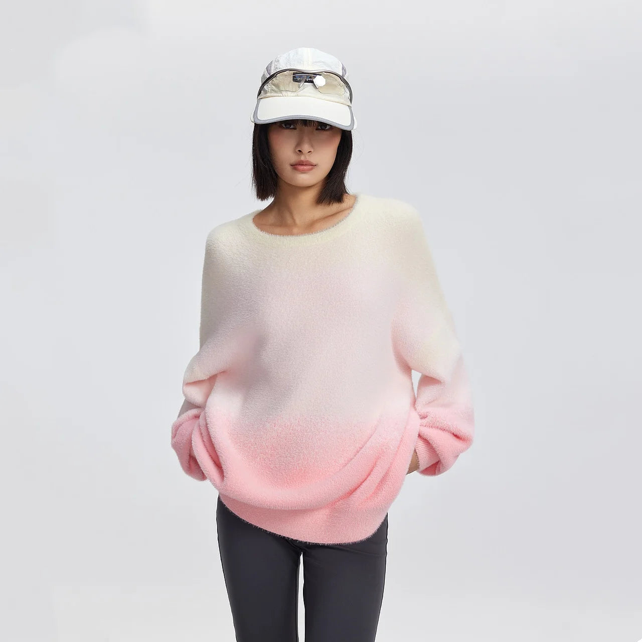 Metersbonwe Women's Long Swater Jumper Gradient Color Collar Round Collar Regular Pullover morbido per pendolare Sweet Girl Winter Inverno