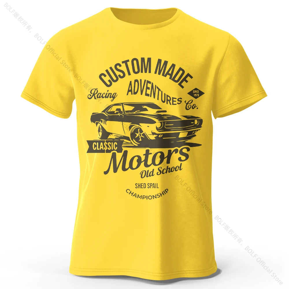 Camiseta impresa de motores para hombres 100% algodón de algodón