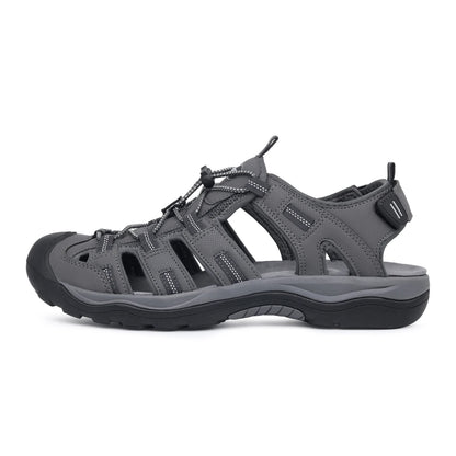 GRITION Men Sandals Outdoor Fashion Summer Beach Shoes Male Casual Hiking Rubber Trekking Non Slip Breathable Size 46 2021 Hot