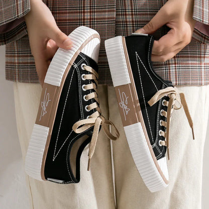 Kvinnor dukskor mode sneakers unisex ny avslappnad vulkanisera skor kvinna mode loafers hög kvalitet 3 gånger vulkanisering
