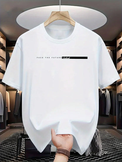 Letnie męskie litery kapitałowe Drukuj okrągły szyjka krótkoczestrwałe T-shirt TOP High Street Men and Women's Style