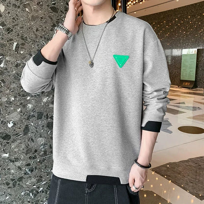 Pull d'automne / hiver Casual Men's Pull à manches longues Pauche de mode Contrast Contrasse Coup Sweat Sweetwear Streetwear Men Vêtements M-4XL