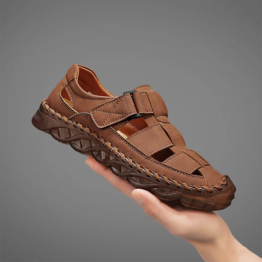 Summer Men Sandals Genuine Leather Mens Casual Shoes Outdoor Men Leather Sandals for Men Beach Shoes Roman mens Shoes