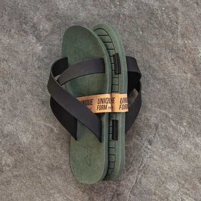 Maden menns kontrastfarge gummisandaler sklisikre strandferie for sommer utendørs casual tøfler komfort tverr flip flops
