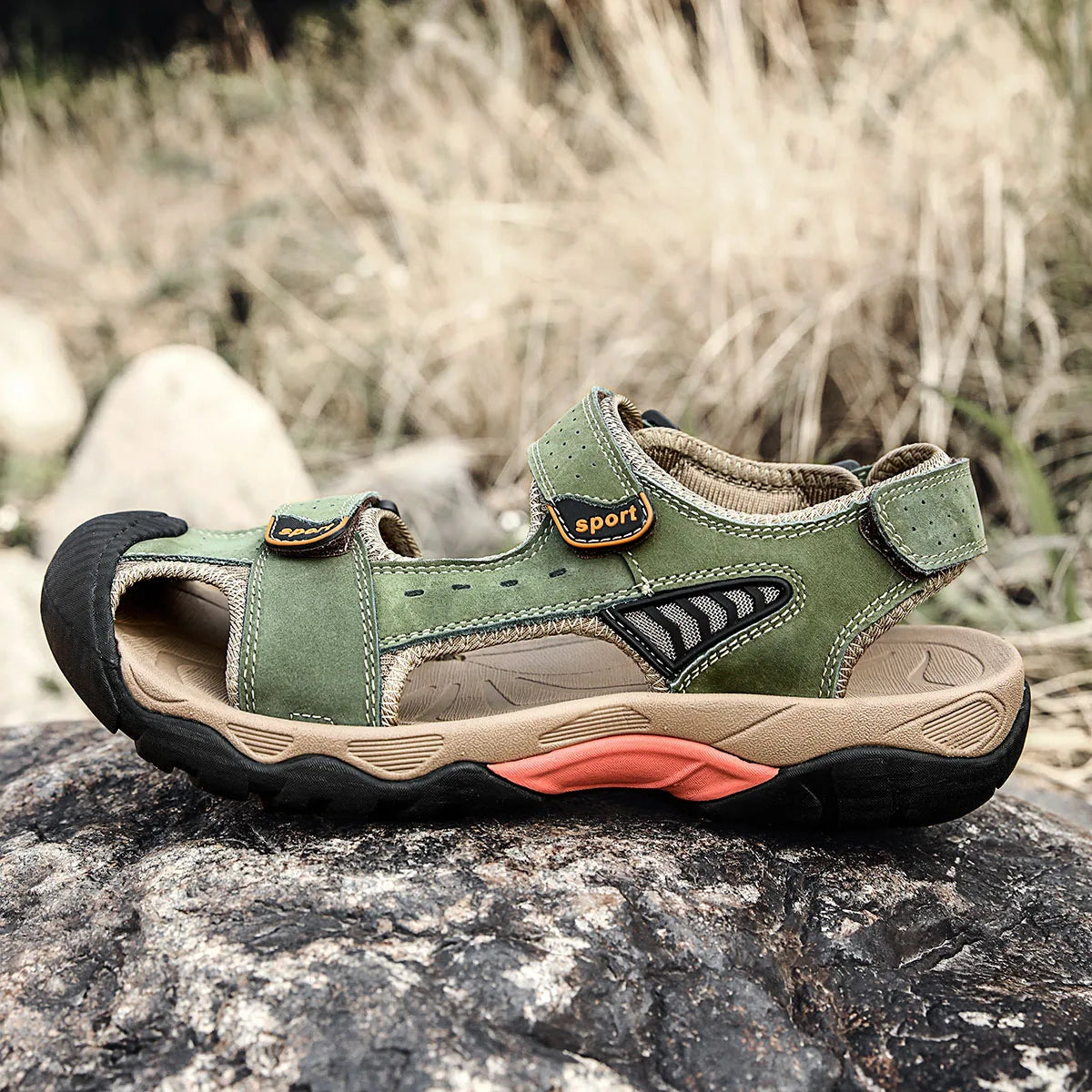 Men's Genuine Leather Sandals Brand Classic Summer Sandals Male Outdoor Casual Lightweight Sandal Fashion Sneakers Big Size 48