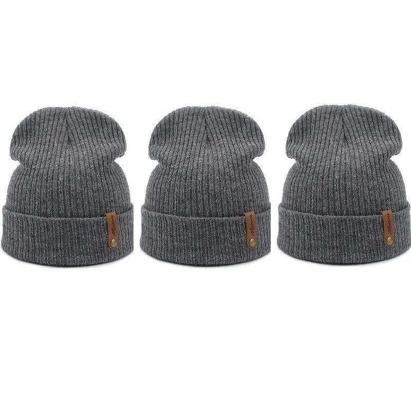 Brand Oohmy Knitted Hats for Men Women, Skullies Caps, Warmer Bonnet, Casual Cap, Monochromatic, Male and Female, Winter, 2024