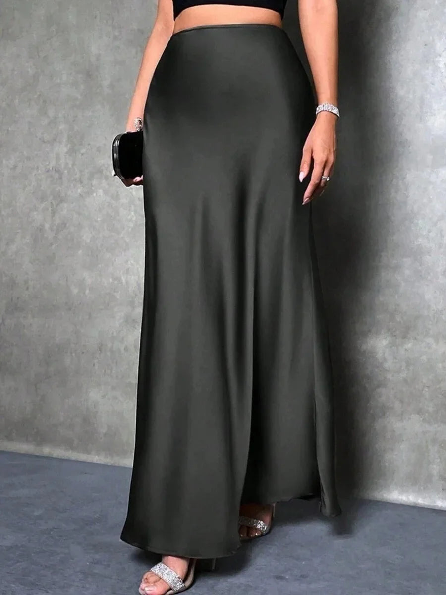 Nuevo estilo de moda europea y americana Velvet A- Falda de línea Línea Vestido largo para mujeres Otoño Invierno 2023 Diseño simple