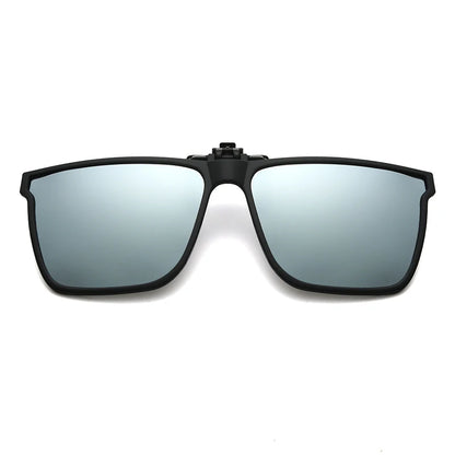 Polarized Flip Up Clip On Sunglasses Men Car Driver Photochromic Goggles Night Vision Glasses Anti Glare Vintage Square Glasses