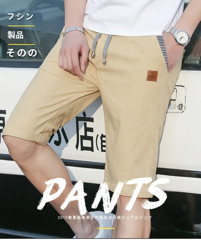 Man Summer Men's Casual Cotton Linen Shorts Beach Short Pants Male Bermudas Trend Breeches Casual Sport Shorts Classic Brand