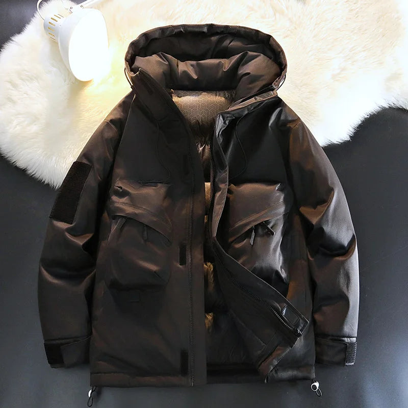 2025 High Quality Men's Winter Jacket Trendy Casual Thickened Graphene Warm Hooded Parka Snow Ski Very Cold Cotton-padded Coat