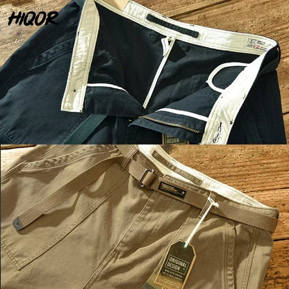 Hiqor Brand Men Men 100 ٪ السراويل غير الرسمية للقطن 2025 سراويل فضفاضة للرجال سروال عمل فضفاض بالإضافة إلى حجم 38 سروال شحن Y2K رجل