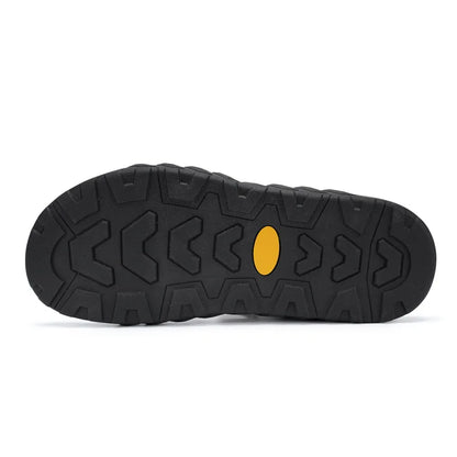 Summer Mens Casual Sandals Genuine Leather Cushion Natural Leather Open Shoes Beach Sandal Adjustable Anti-Skid