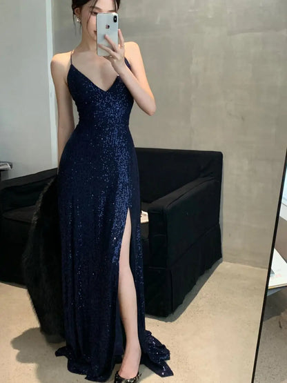 Femei fără spate sexy despărțit midi rochie de vară spaghetti curea subțire de seară slim rochii de naștere rochii de naștere feminin robe lungi