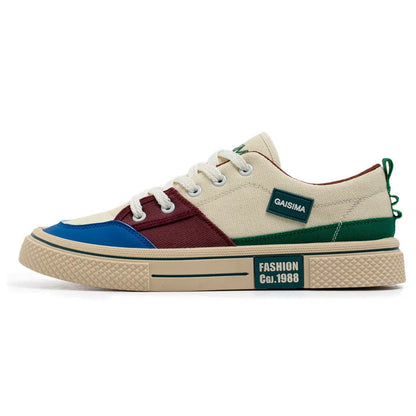 Mænd farverige lærred afslappet sko par bord sko sommer mode sneakers mode mænd komfort flad vulkaniserede sko åndbare