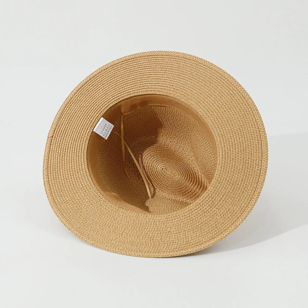 USPOP Men’s Foldable Paper Straw Sun Hat Unisex Wide Brim Summer Panama Hat for Beach Travel Outdoor UV Protection 2 Sizes (M/L)
