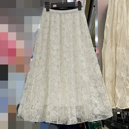 Woman Clothing Casual Elegant Summer Embroidery Streetwear Party Y2k Skirt Fashion Clothes Vintage Long Skirt Ethnic Style