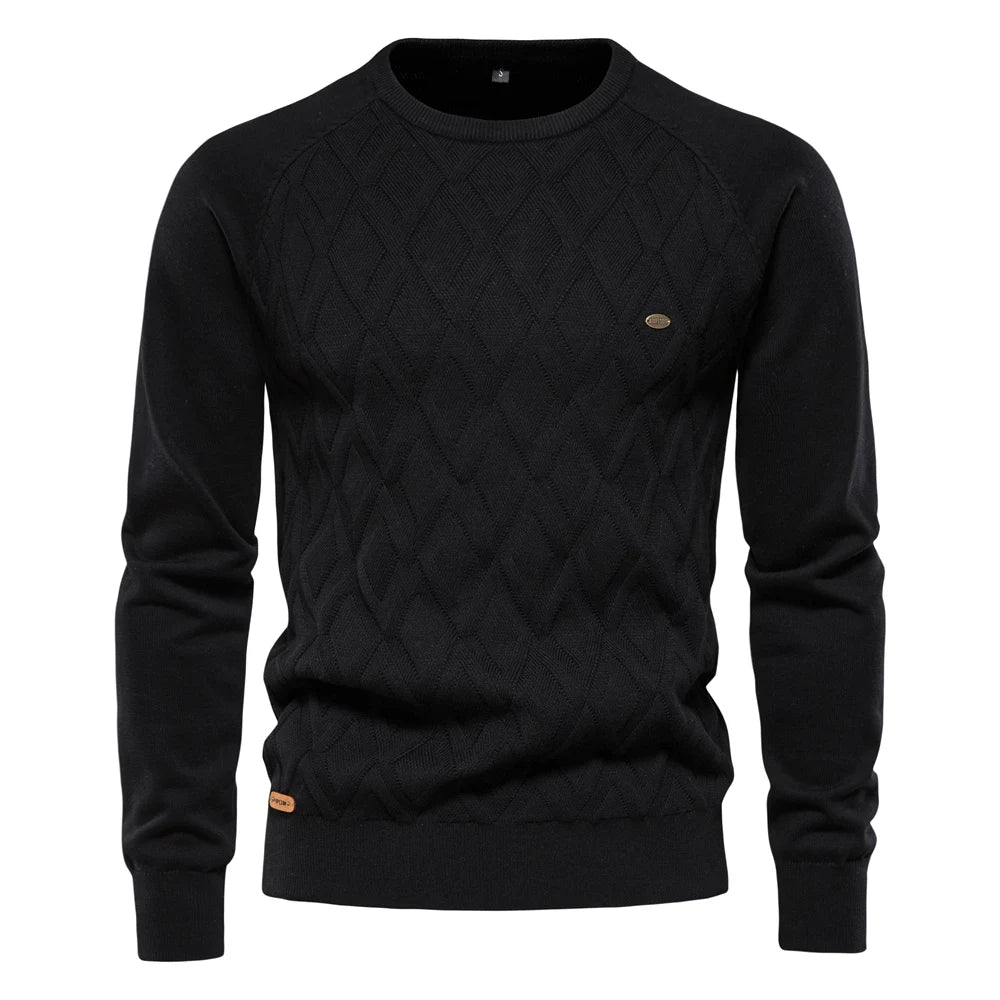 Aiopeson Argyle Basic Men Bullers Color Couleur O Neck à manches longues Male Plafonnée Male Male de mode Hiver Nouveaux pulls chauds pour les hommes