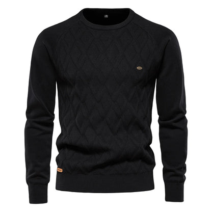 Aiopeson Argyle Basic Men Bullers Color Couleur O Neck à manches longues Male Plafonnée Male Male de mode Hiver Nouveaux pulls chauds pour les hommes