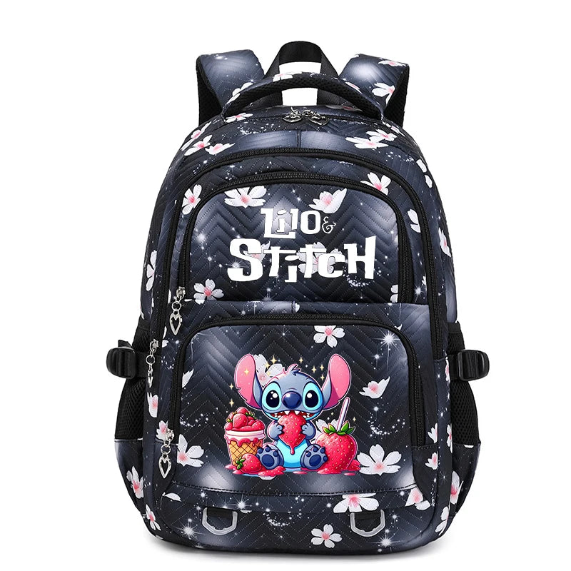 Lilo Stitch Waterproof Large Capacity Backpack for Women Girls Daypack Lightweight Schoolbag Casual Travel Knapsack