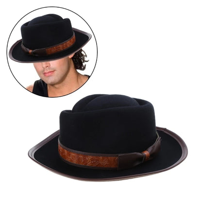 Wool Fedora Boater Hat with Bow Short Brim Hat for Women Photo Props Western Fedora for Women Unisex Wear