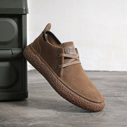 Mäns mocka äkta läder casual skor snörning män ljus bekväm körning lägenheter utomhus oxfords sko
