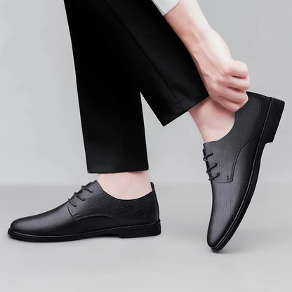 Luksuzna blagovna znamka udobna poslovna čevlji Oxford Classic Black Moški čipka